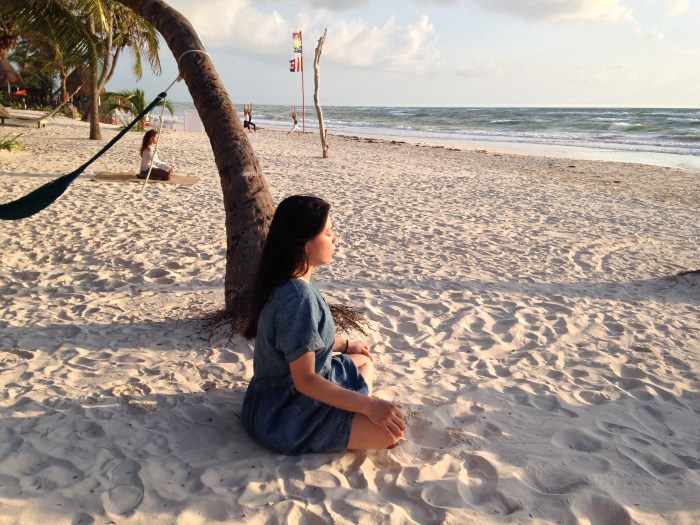 Meditating in Tulum